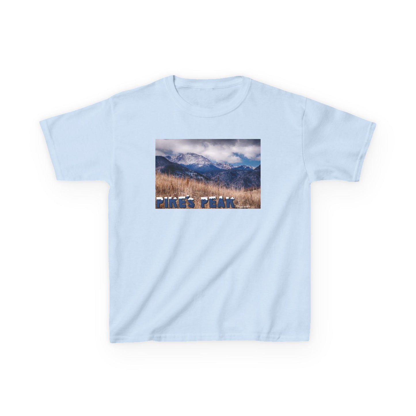 Pikes Peak CO Mountains Text Children’s T-Shirt by TOOLOUD™