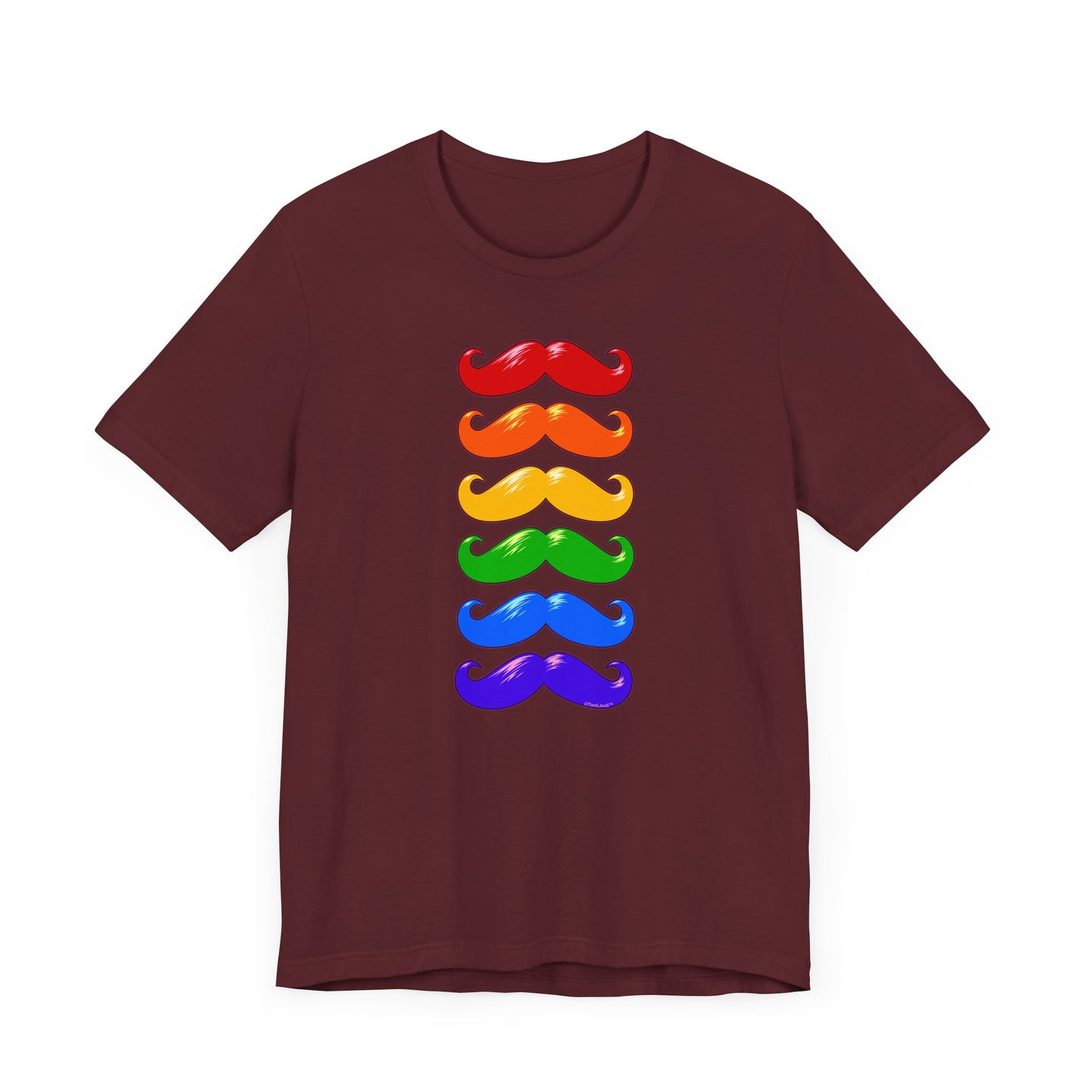 Colorful Rainbow Mustaches Adult Dark T-Shirt by TOOLOUD
