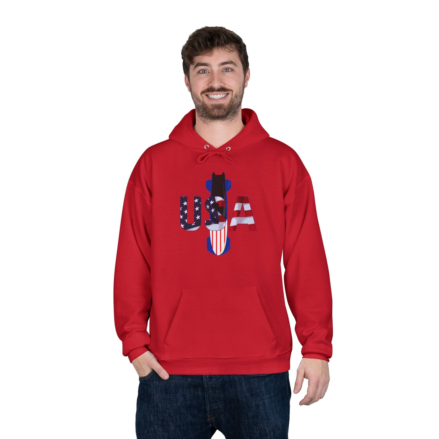 USA Bobsled Adult Hooded Sweatshirt by TOOLOUD