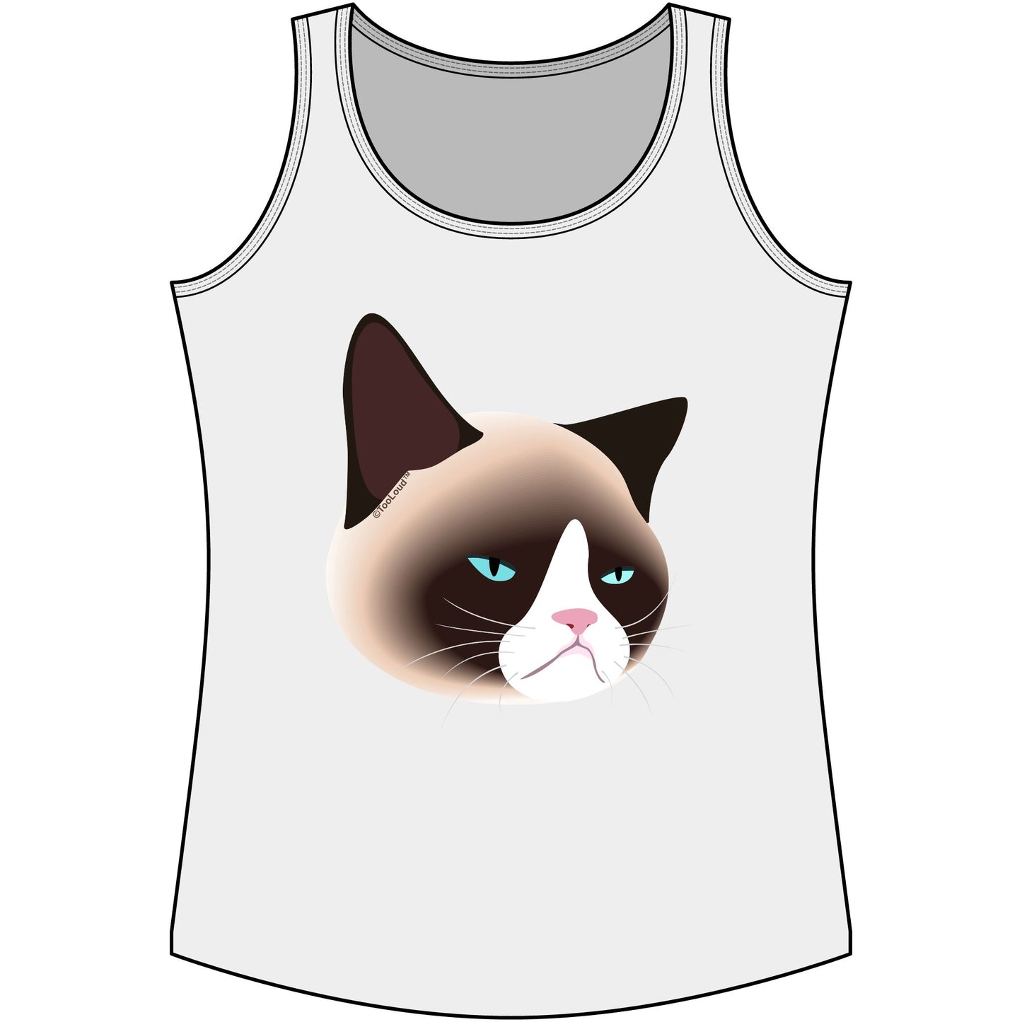 TOOLOUD Cute Disgruntled Siamese Cat Women’s Tank Top