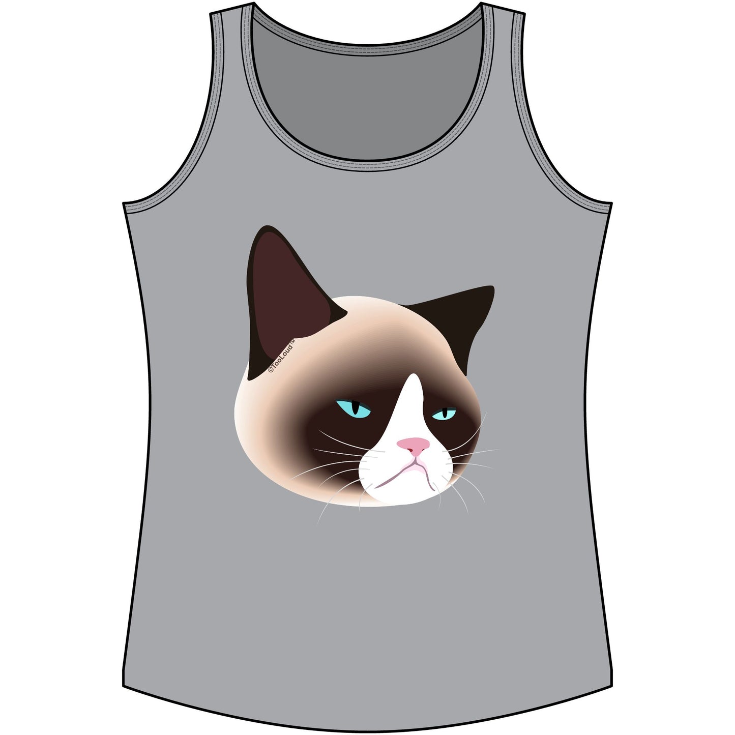 TOOLOUD Cute Disgruntled Siamese Cat Women’s Tank Top