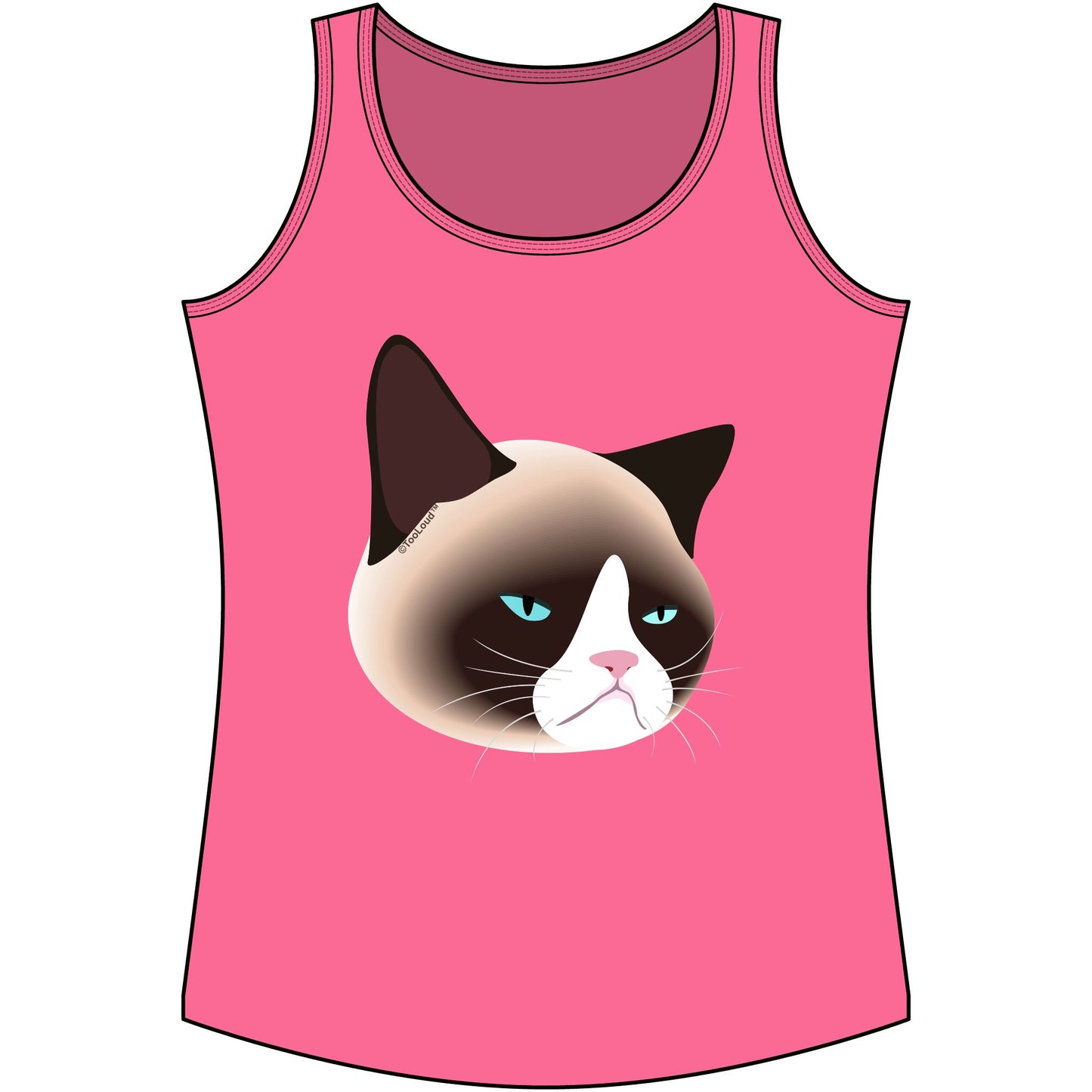 TOOLOUD Cute Disgruntled Siamese Cat Women’s Tank Top