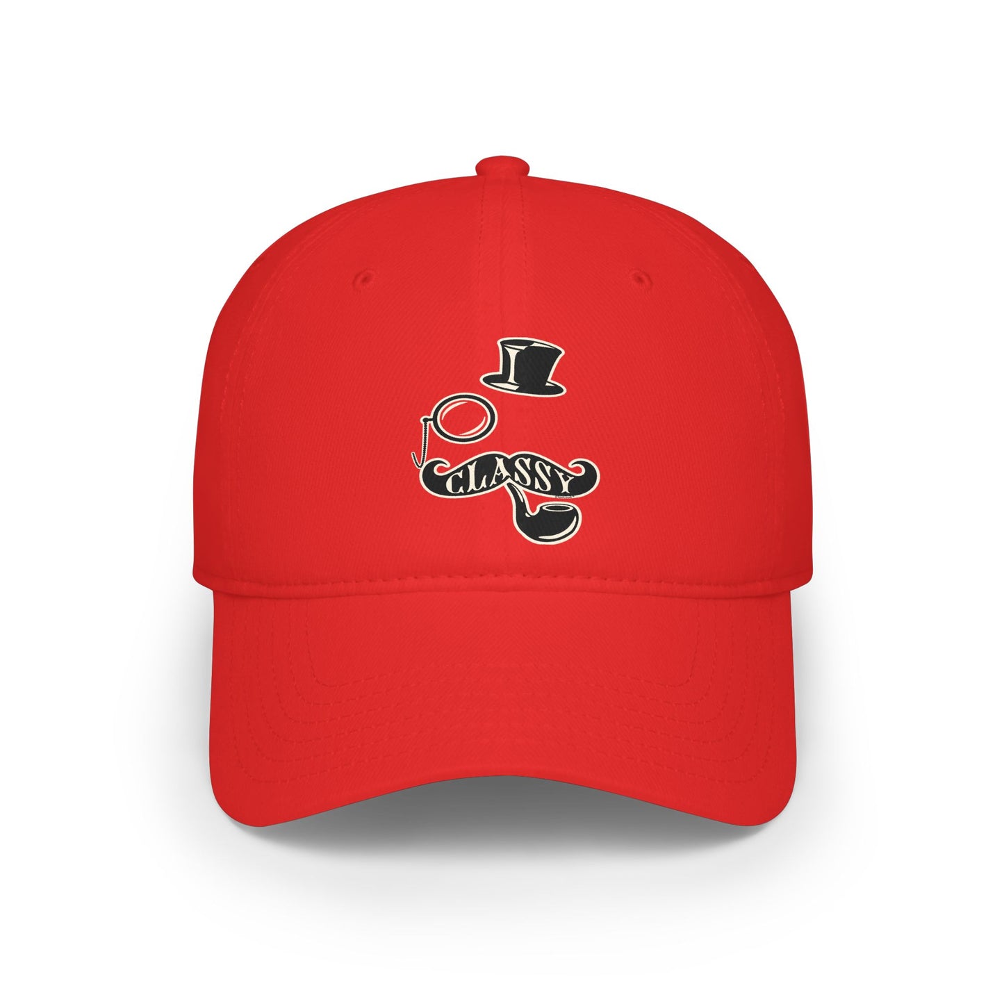 Classy Tophat Mustache Pipe and Monocle Adult Dark Baseball Cap Hat by TOOLOUD
