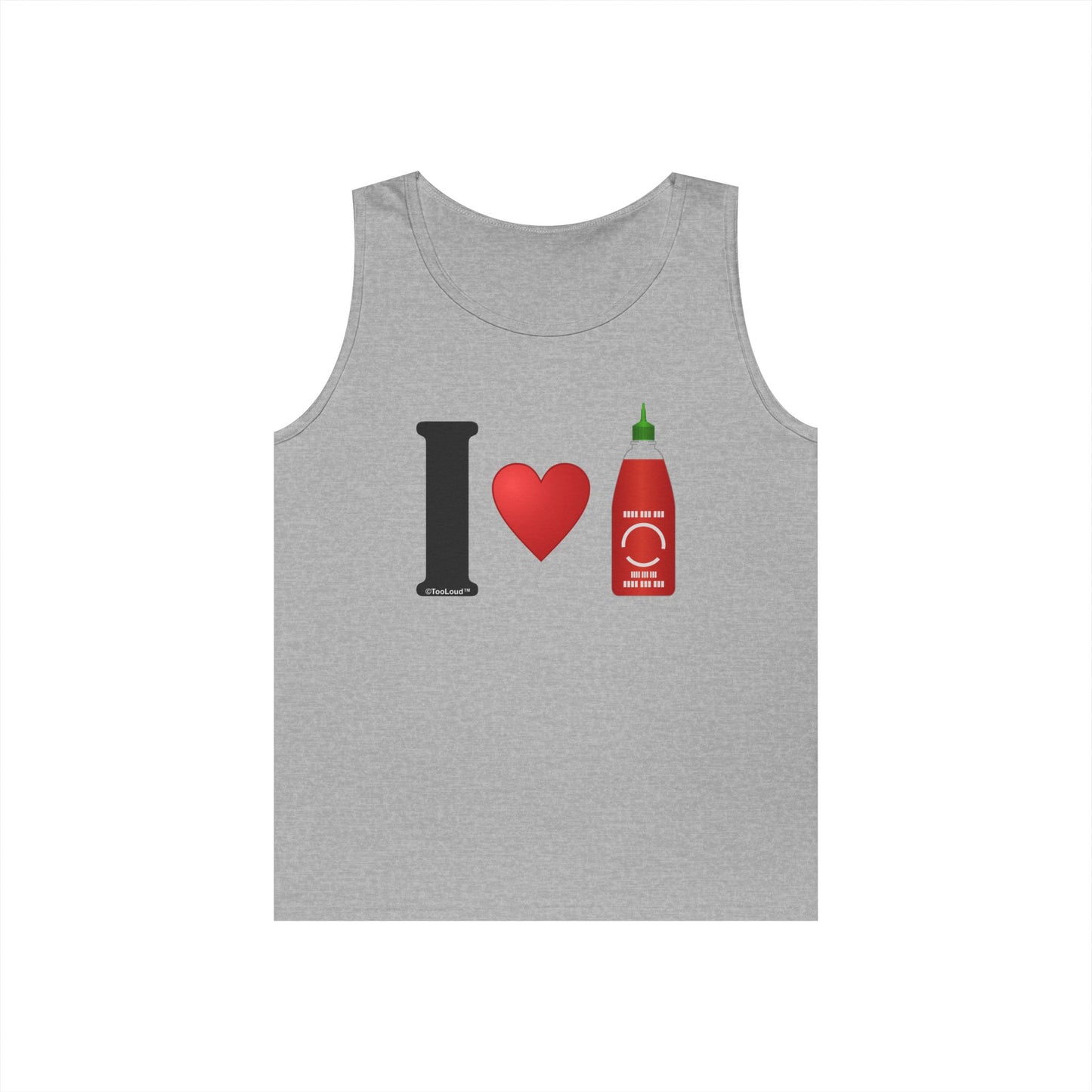 I Heart Sriracha Design Adult Tank Top by TOOLOUD