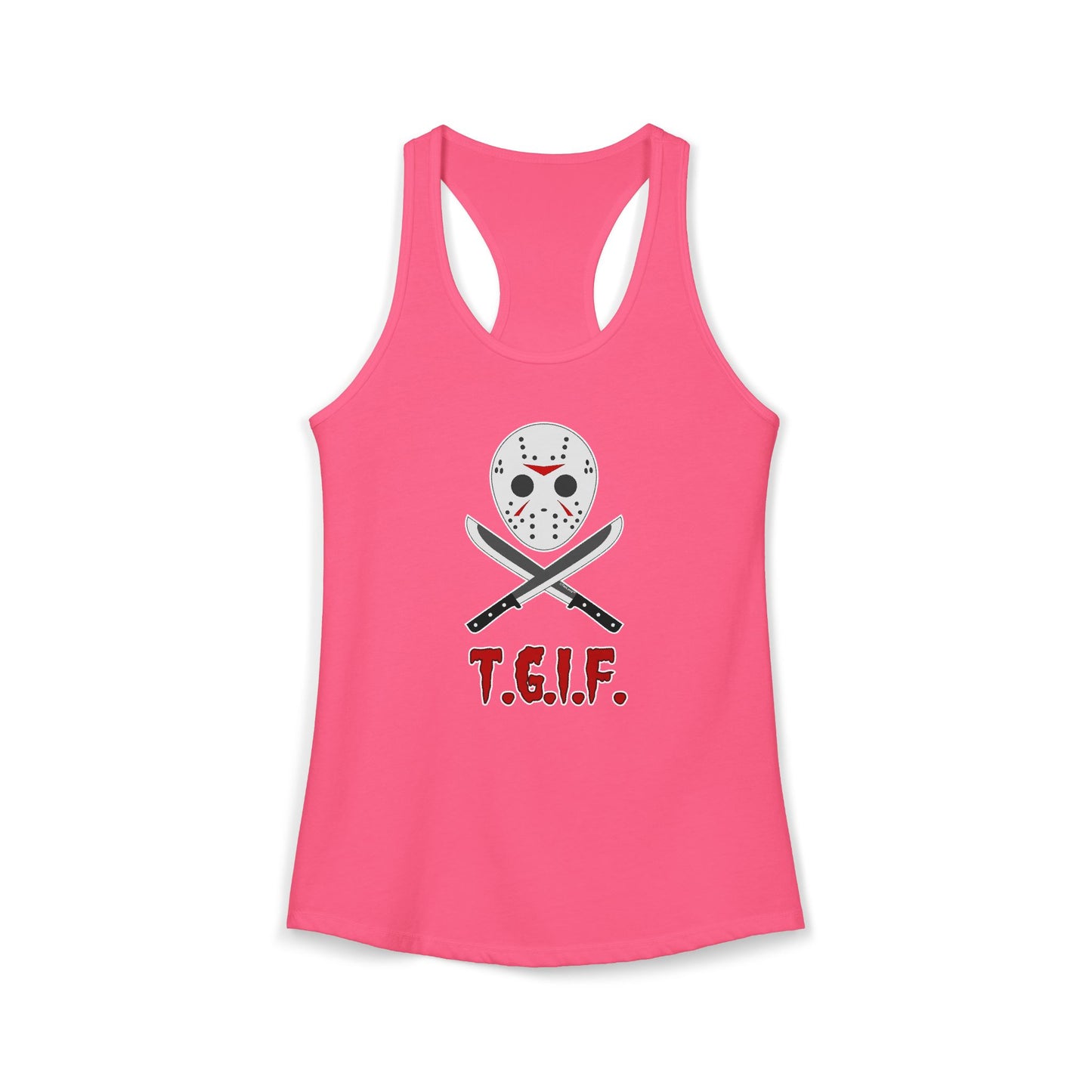 Scary Mask with Machete – TGIF Women’s Racerback Tank Top by TOOLOUD
