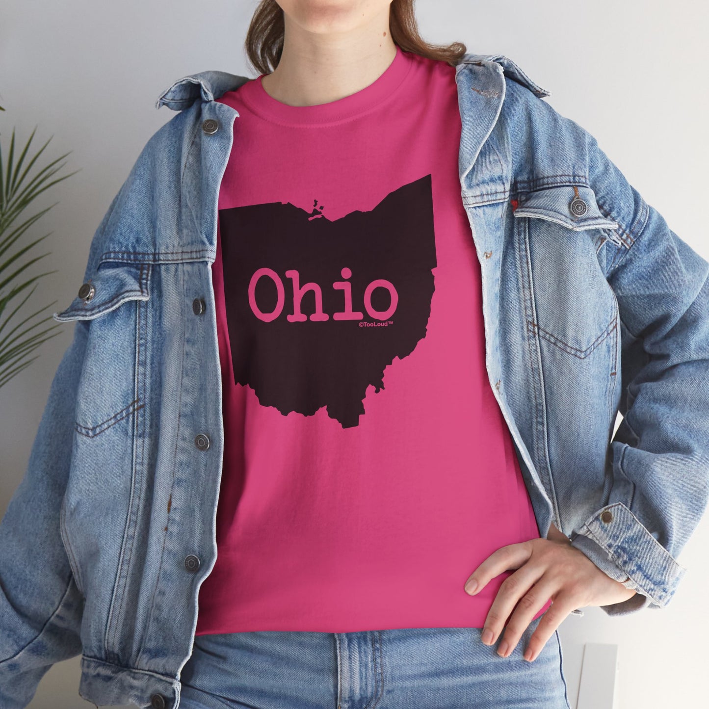 Ohio - United States Shape Print Adult T-Shirt by TOOLOUD