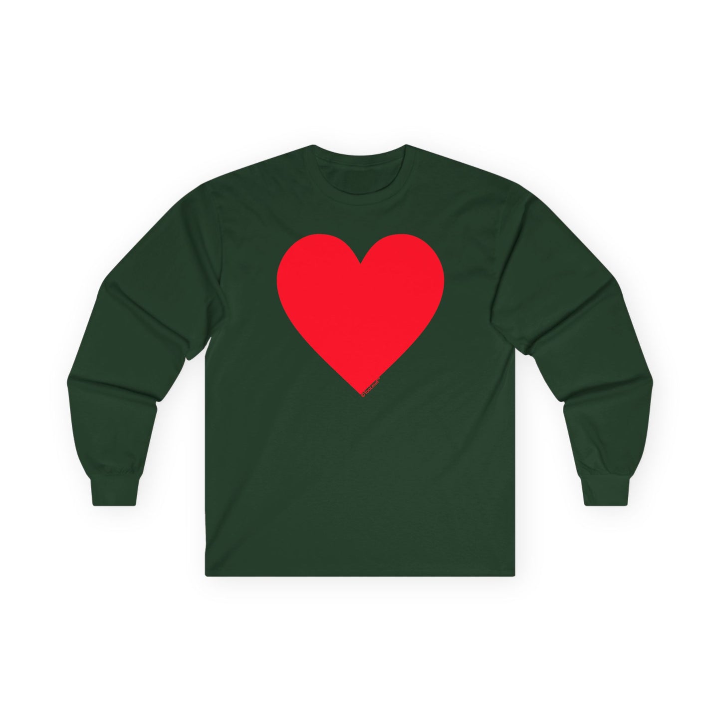 Big Red Heart Romantic Valentine's Day Adult Long Sleeve T-Shirt by TOOLOUD