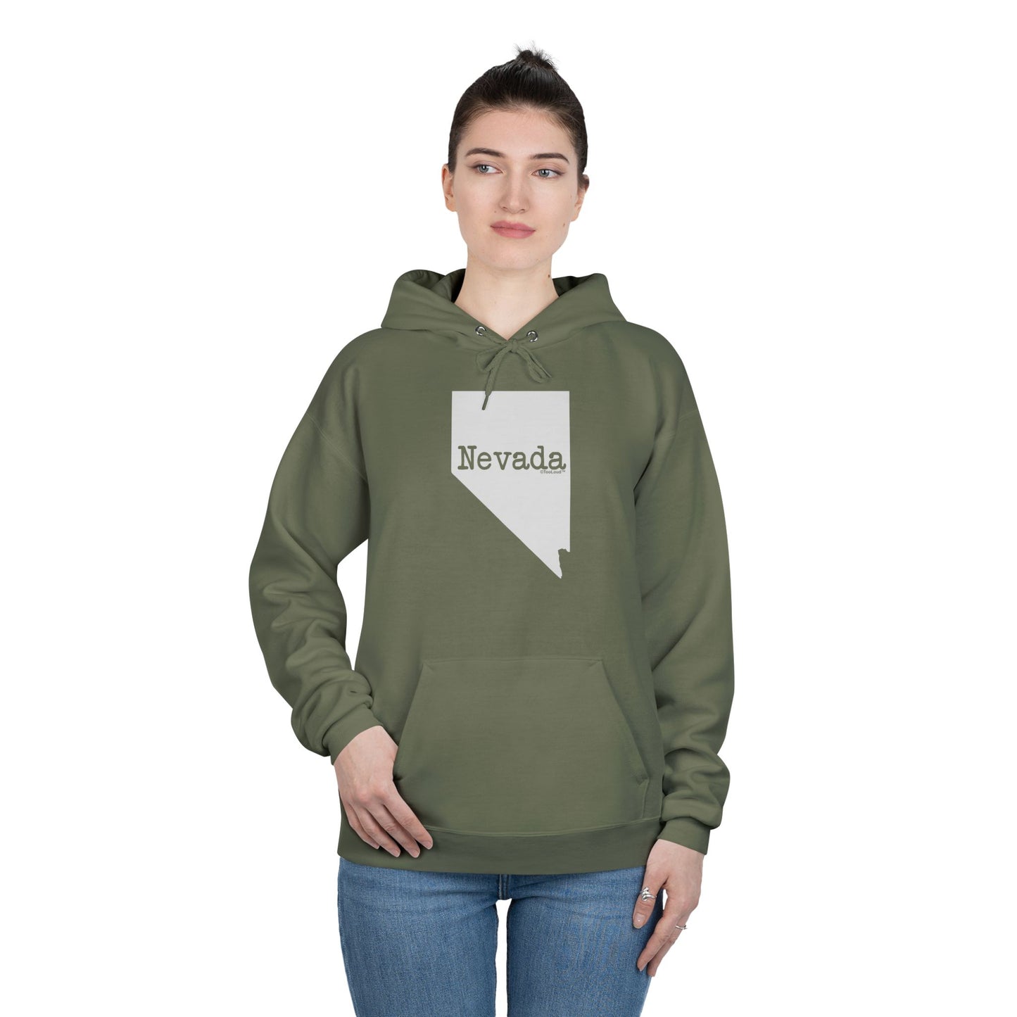 Nevada – United States Shape Dark Pullover Hoodie Sweatshirt by TOOLOUD