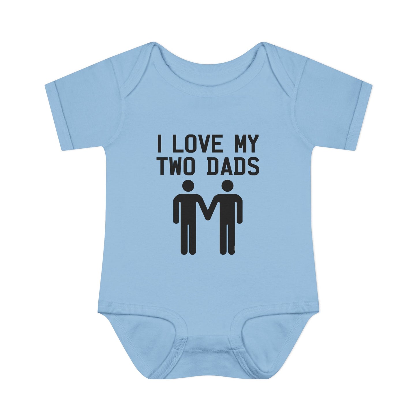 I Love My Two Dads Gay Fathers Baby Bodysuit by TOOLOUD