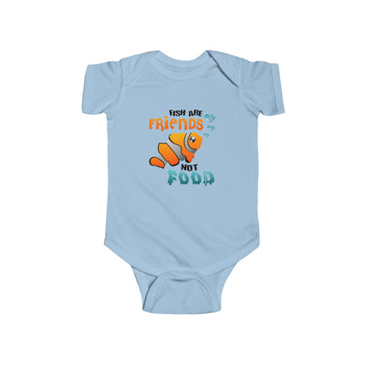 TooLoud Fish Are Friends Not Food Baby Romper Bodysuit Infant Fine Jersey