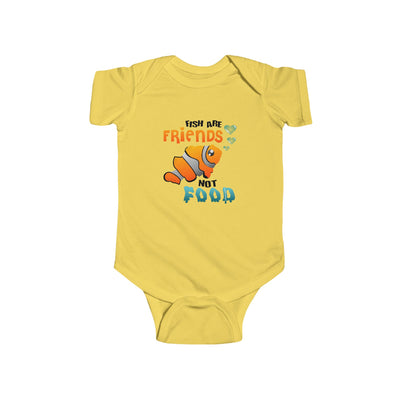 TooLoud Fish Are Friends Not Food Baby Romper Bodysuit Infant Fine Jersey