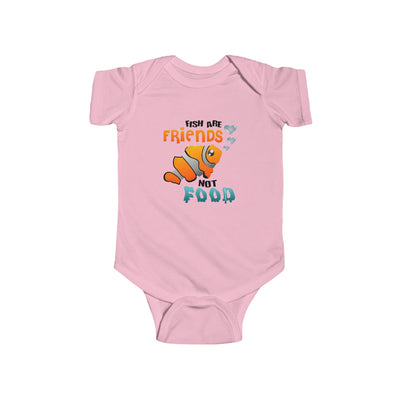 TooLoud Fish Are Friends Not Food Baby Romper Bodysuit Infant Fine Jersey