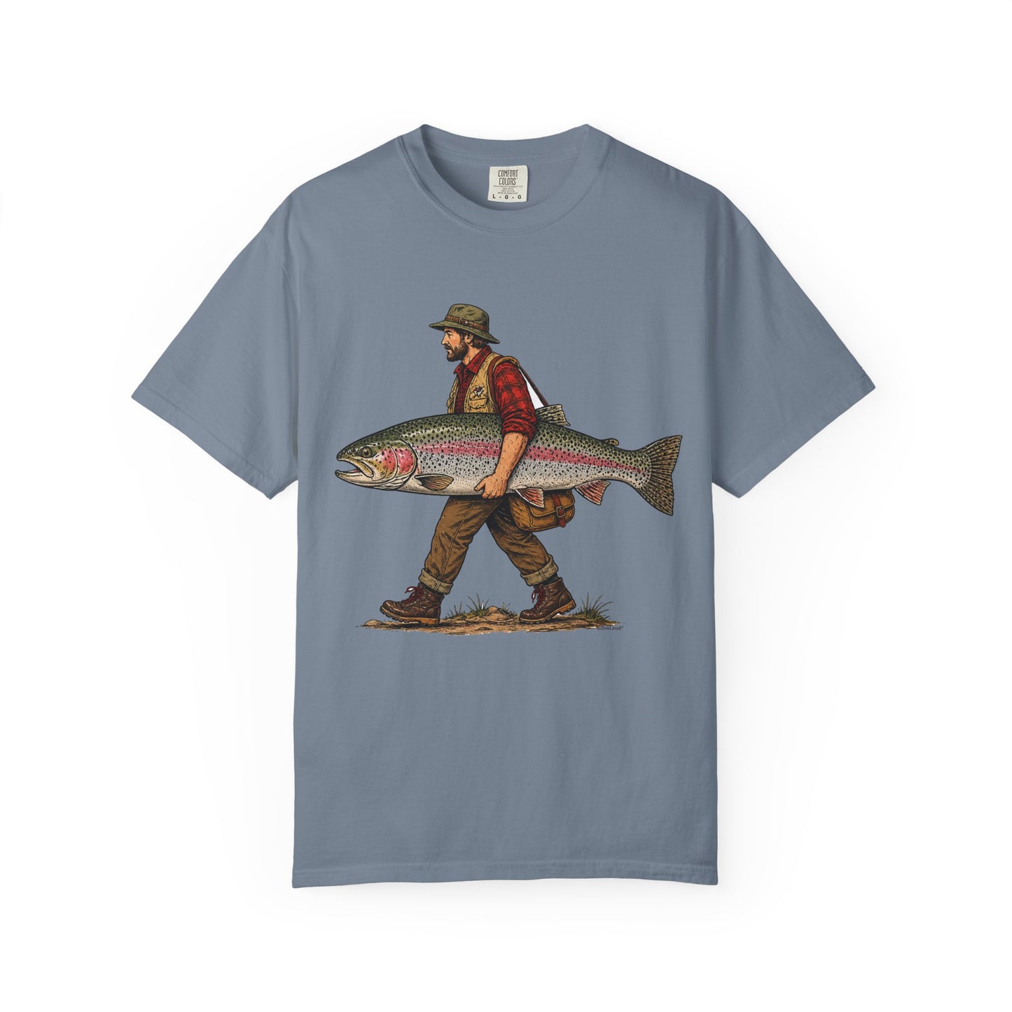 Fisherman - Huge Rainbow Trout Unisex Garment-Dyed Adult T-shirt