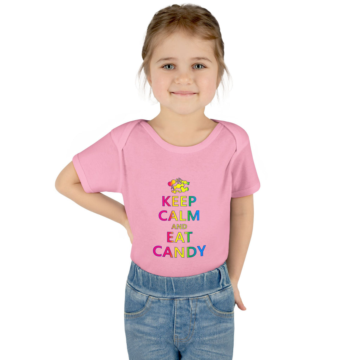 Keep Calm and Eat Candy Infant One Piece Bodysuit by TOOLOUD