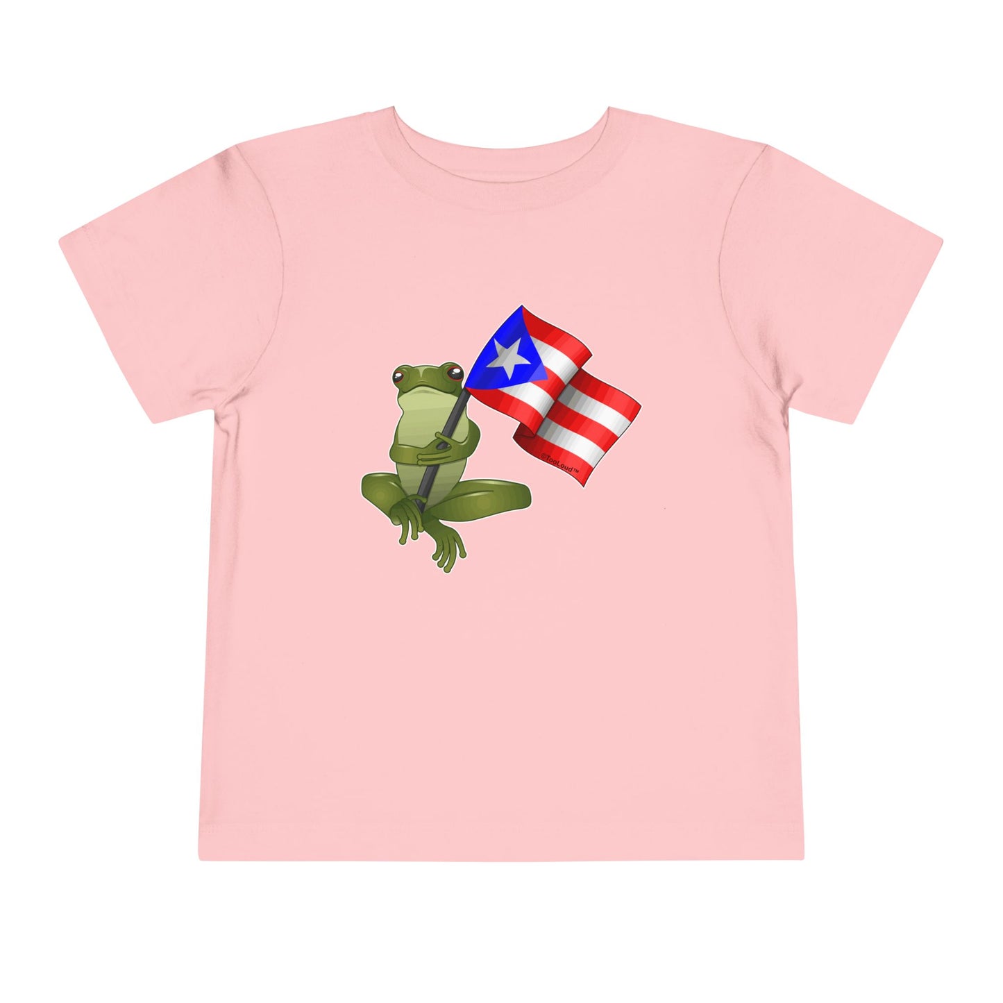 Coquí Holding Flag Toddler T-Shirt by TOOLOUD
