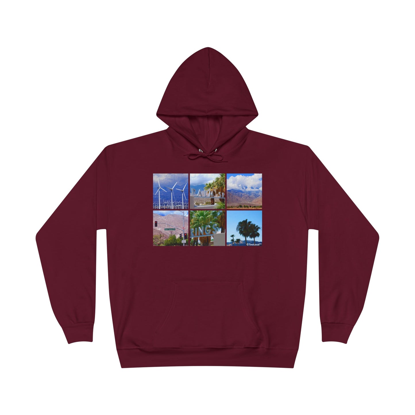 Palm Springs Square Collage Adult Hoodie Sweatshirt by TOOLOUD