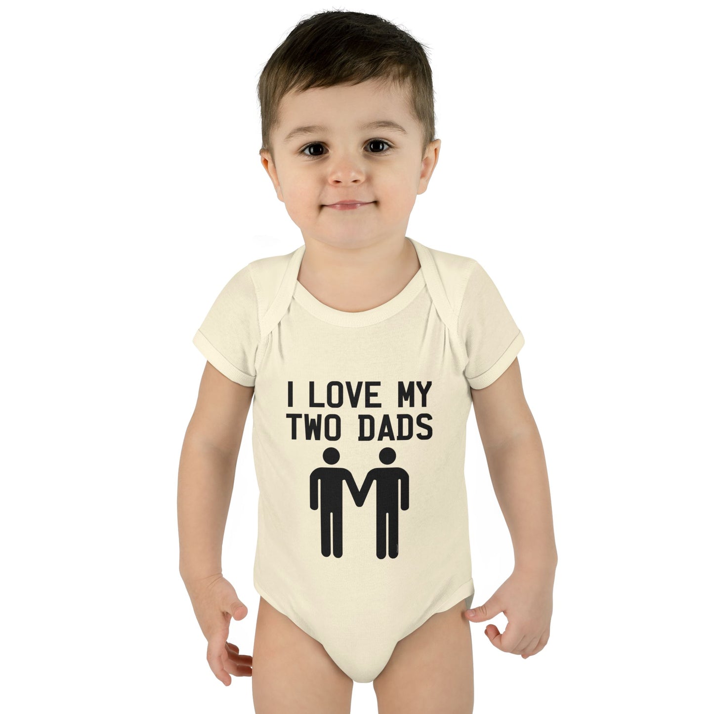 I Love My Two Dads Gay Fathers Baby Bodysuit by TOOLOUD