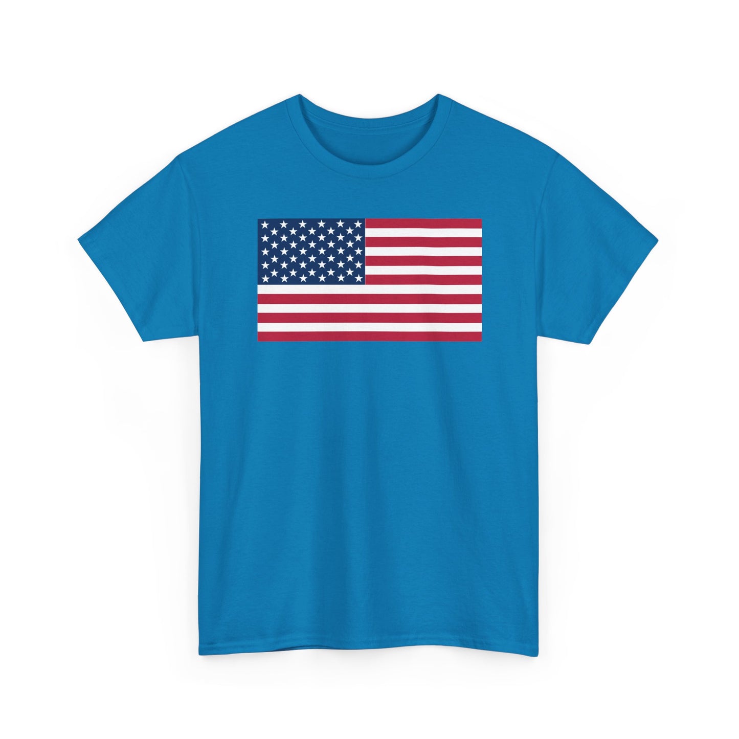 Patriotic American Flag Adult Cotton T-Shirt by TOOLOUD