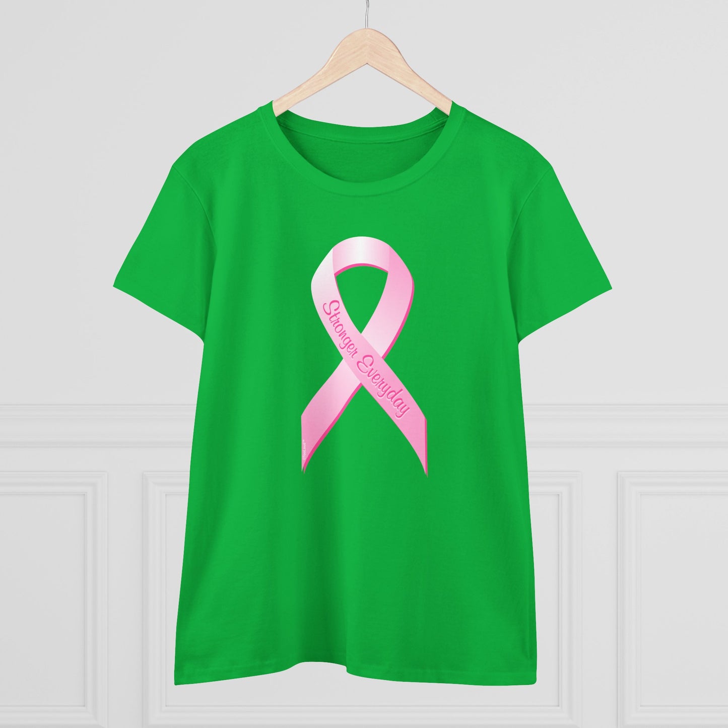 Pink Breast Cancer Awareness Ribbon - Stronger Everyday Women's T-Shirt by TOOLOUD