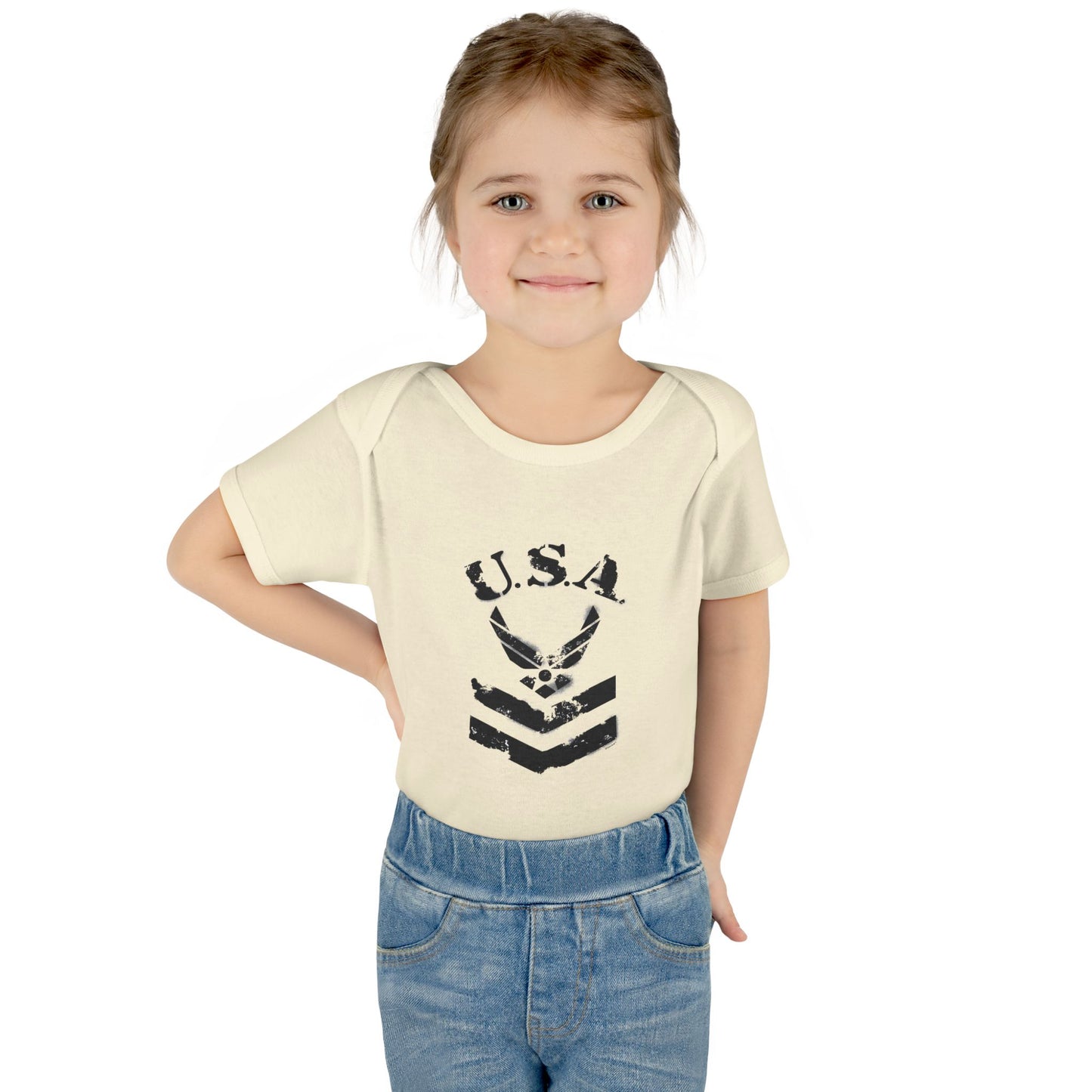 USA Military Air Force Stencil Logo Infant One Piece Bodysuit by TOOLOUD™