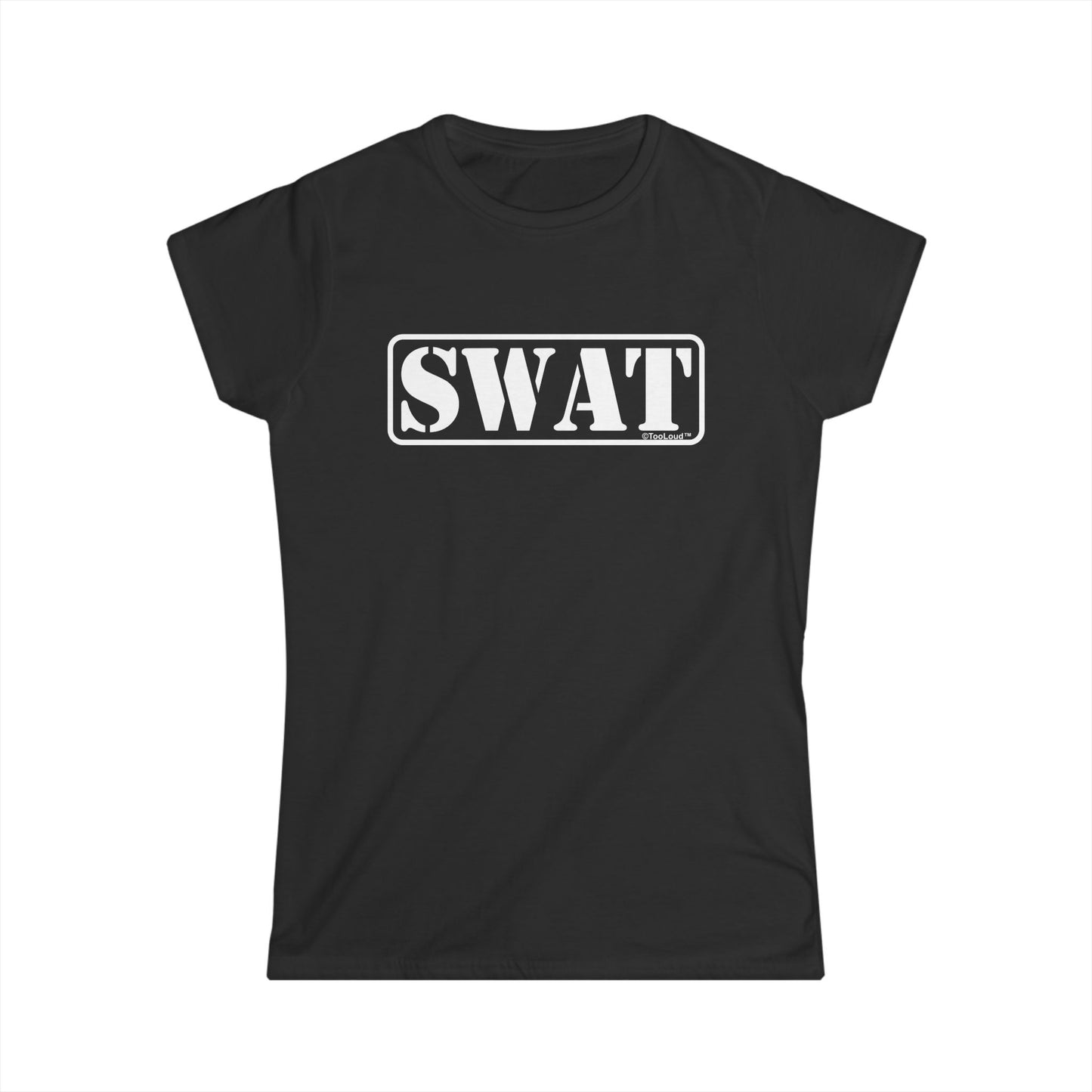 SWAT Team Logo – Text #2 Women’s Fitted Dark T-Shirt by TOOLOUD™