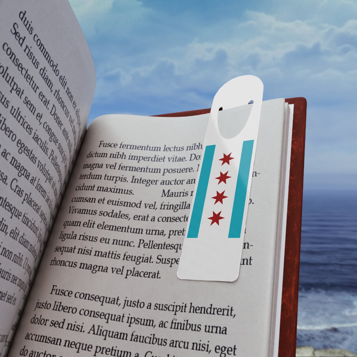 Chicago Flag AOP Aluminum Paper Clip Bookmark By TOOLOUD