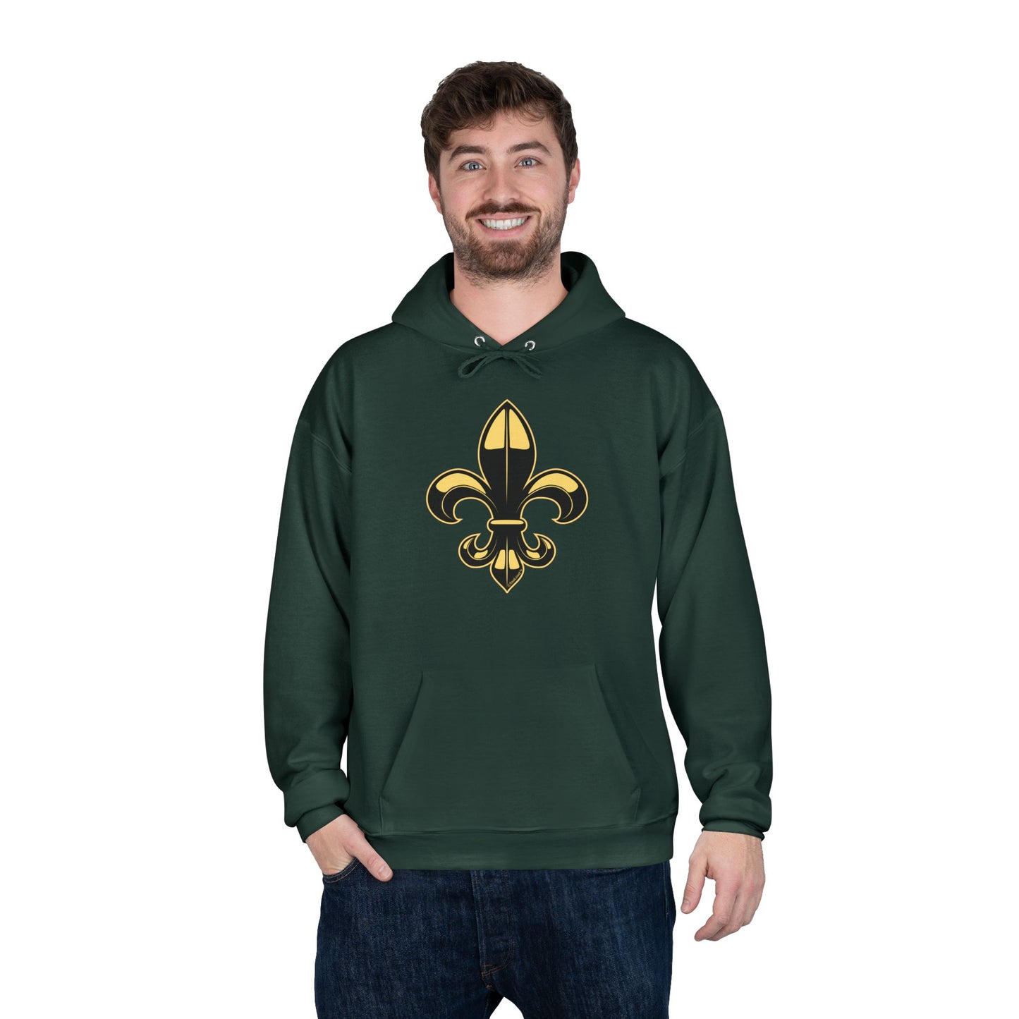 Golden Fleur de Lis Dark Hoodie Sweatshirt by TOOLOUD