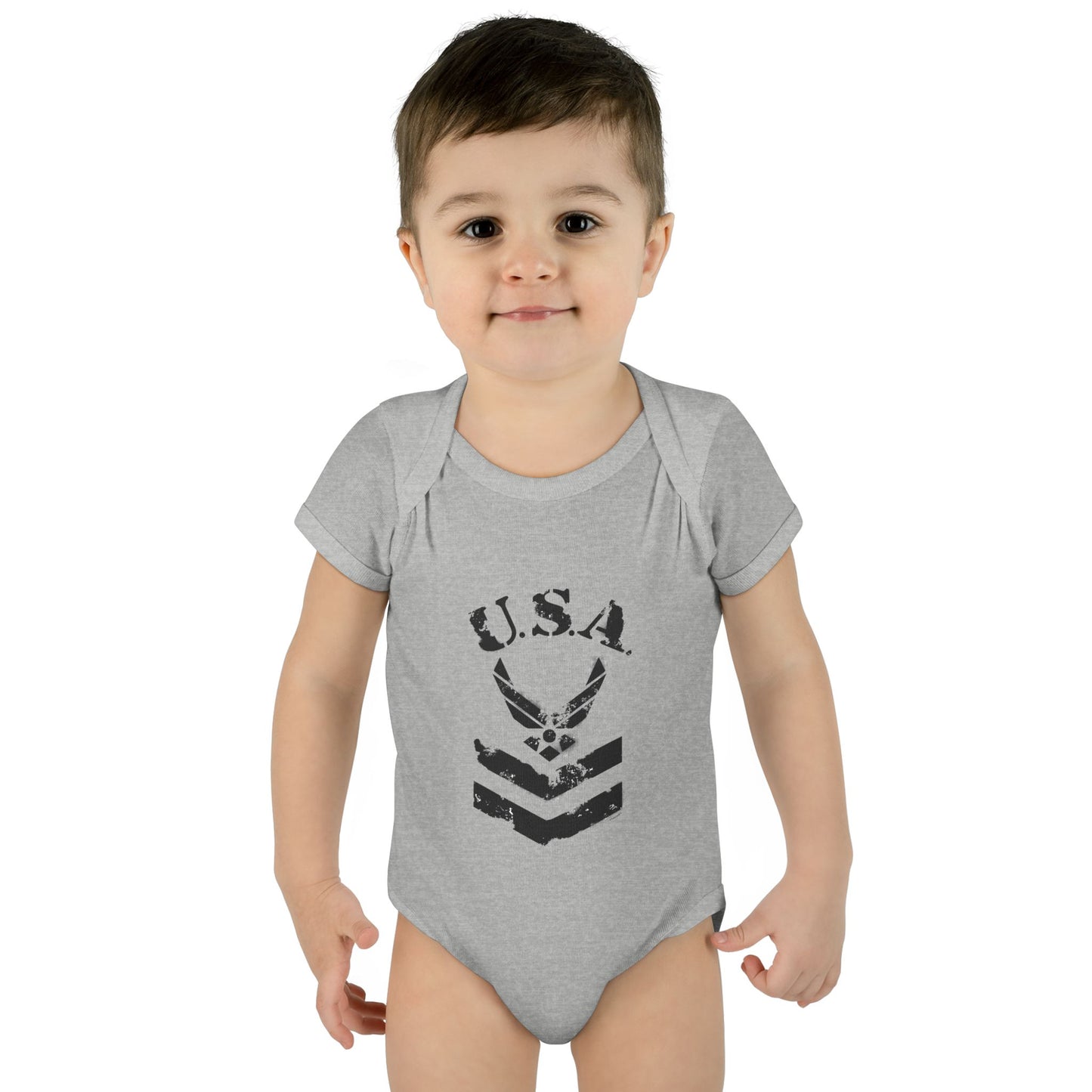 USA Military Air Force Stencil Logo Infant One Piece Bodysuit by TOOLOUD™