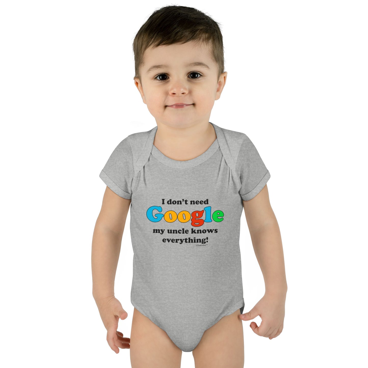 TooLoud "I Don't Need Google – Uncle" Baby Romper Bodysuit Infant Fine Jersey