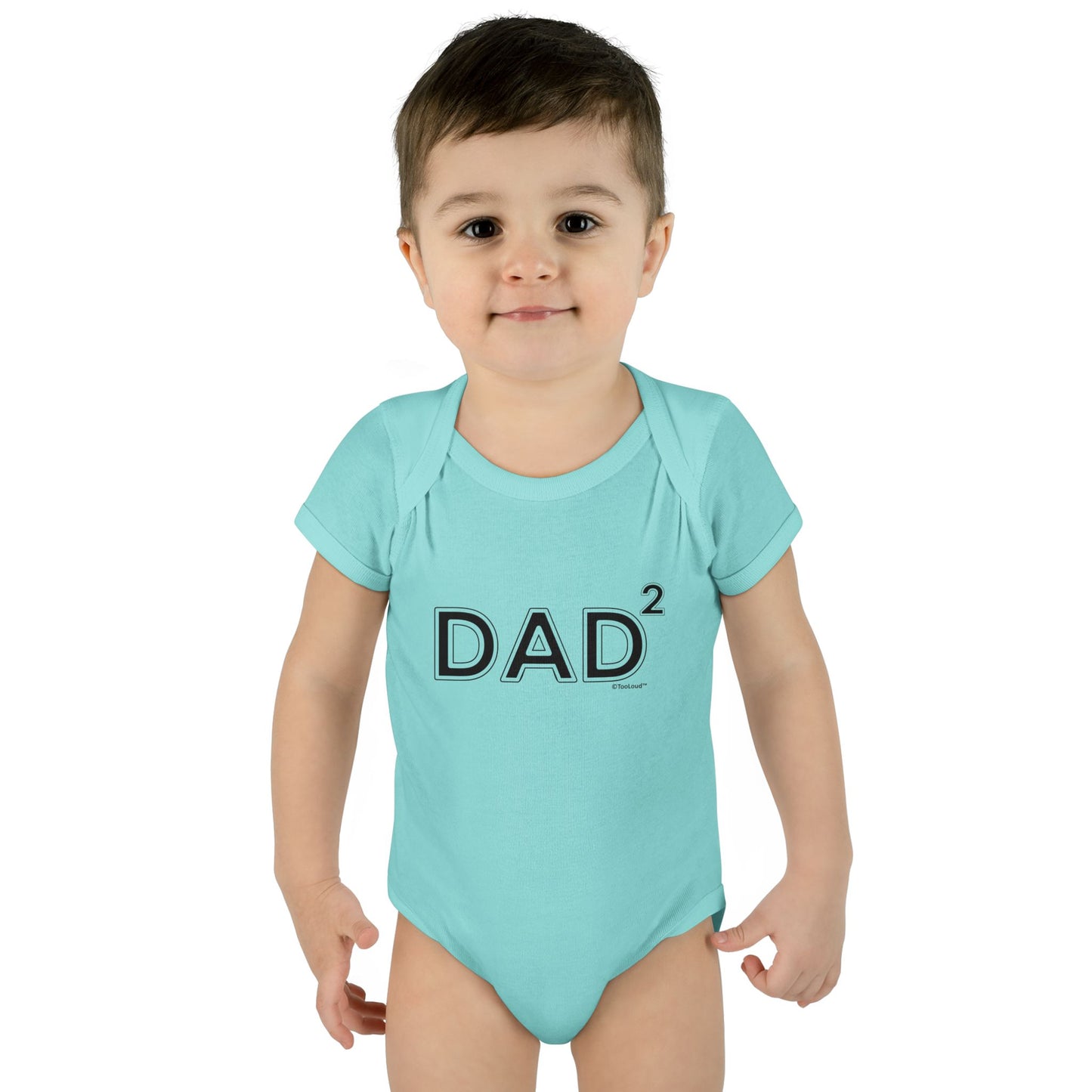 Dad Squared – Dad of Two Baby Romper Bodysuit by TOOLOUD
