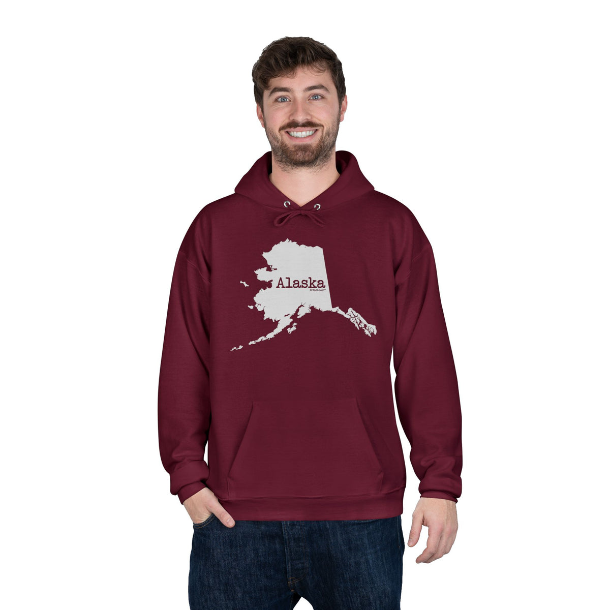 Alaska – United States Shape Dark Hoodie Sweatshirt by TOOLOUD
