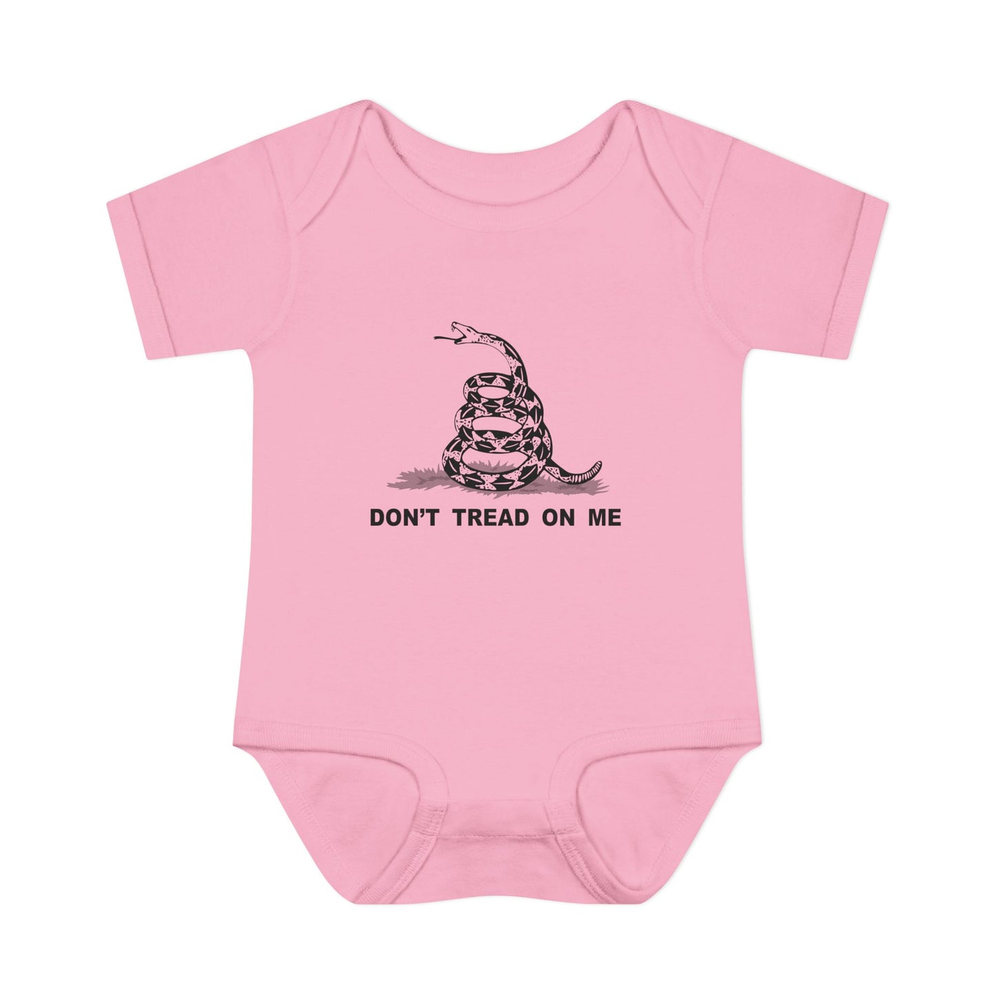 Subdued Don't Tread On Me Gadsden Flag Rattlesnake Infant One Piece Bodysuit by TOOLOUD
