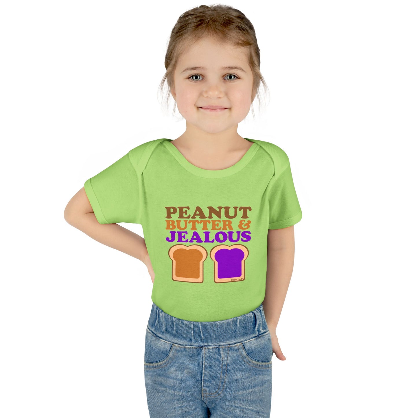 Peanut Butter and Jealous Baby Romper Bodysuit by TOOLOUD