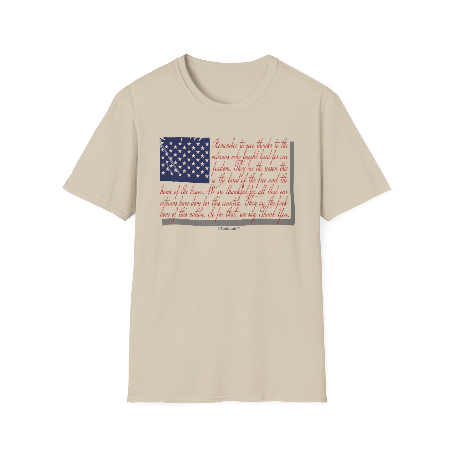 Veterans Scripted Flag Adult T-Shirt by TOOLOUD