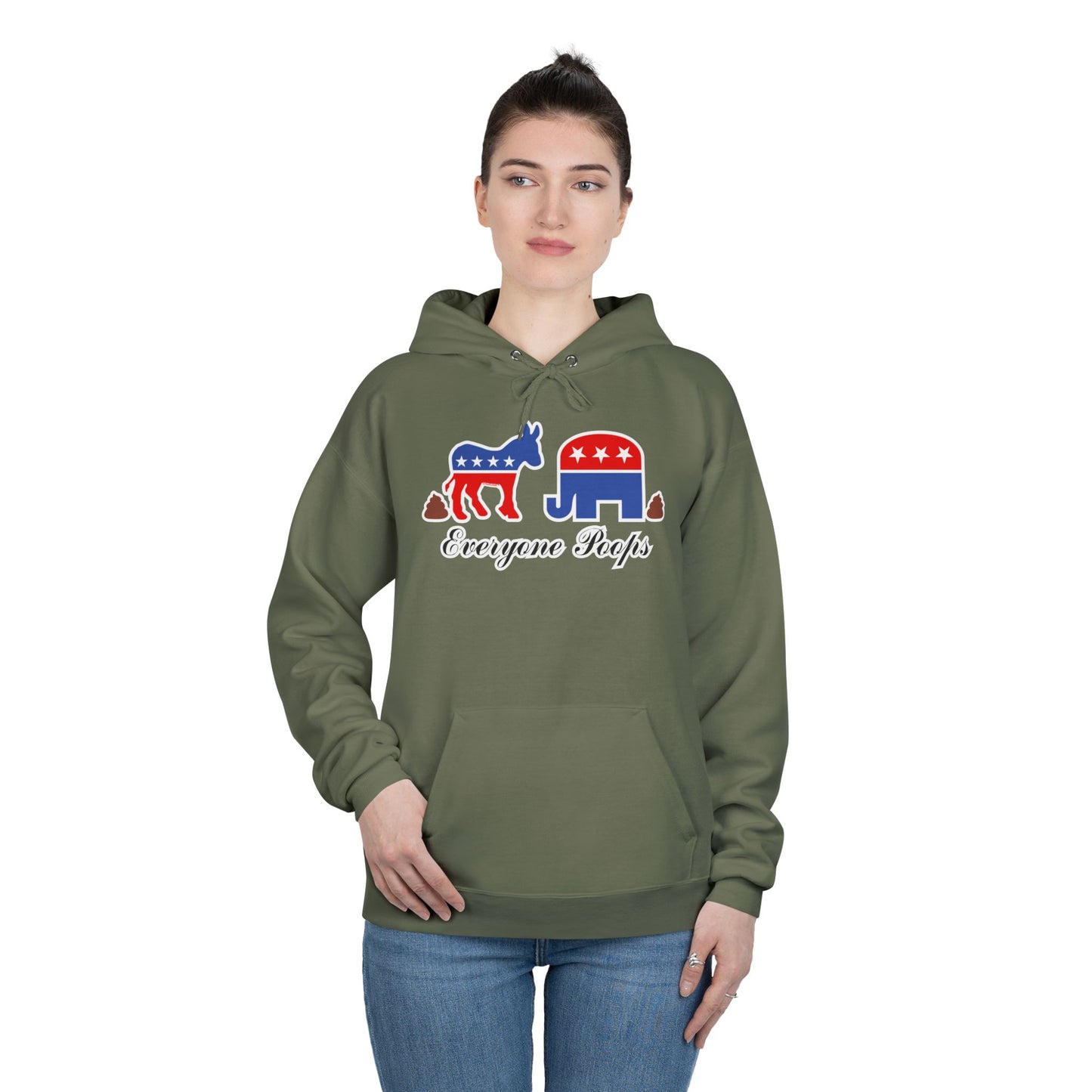 Everyone Poops Donkey Elephant Dark Hoodie Sweatshirt by TOOLOUD™