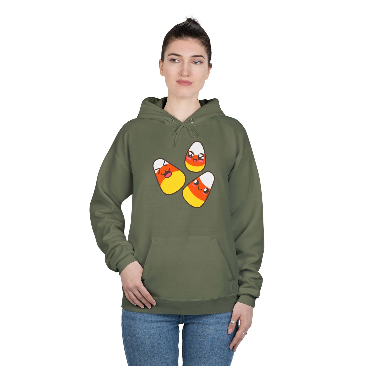 Cute Candy Corn Family Halloween Adult Hoodie Sweatshirt by TOOLOUD