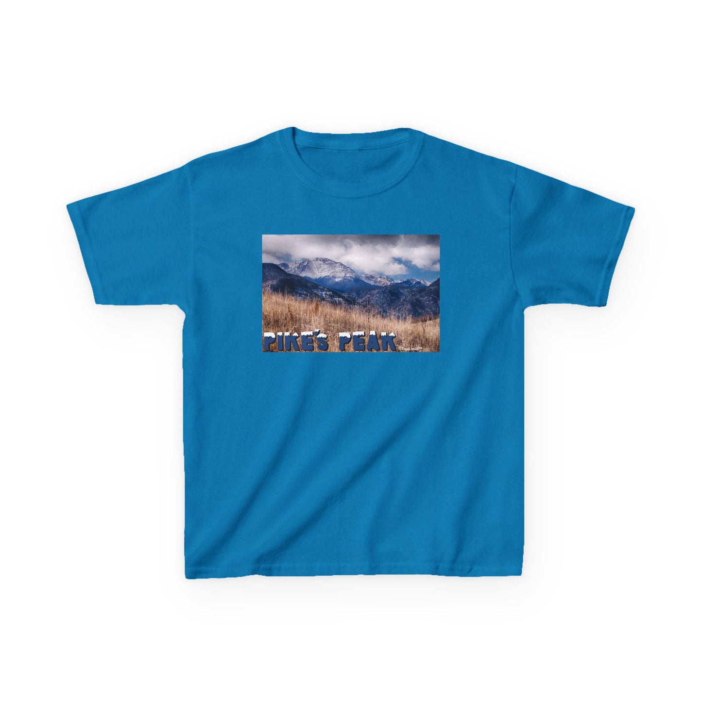 Pikes Peak CO Mountains Text Children’s T-Shirt by TOOLOUD™