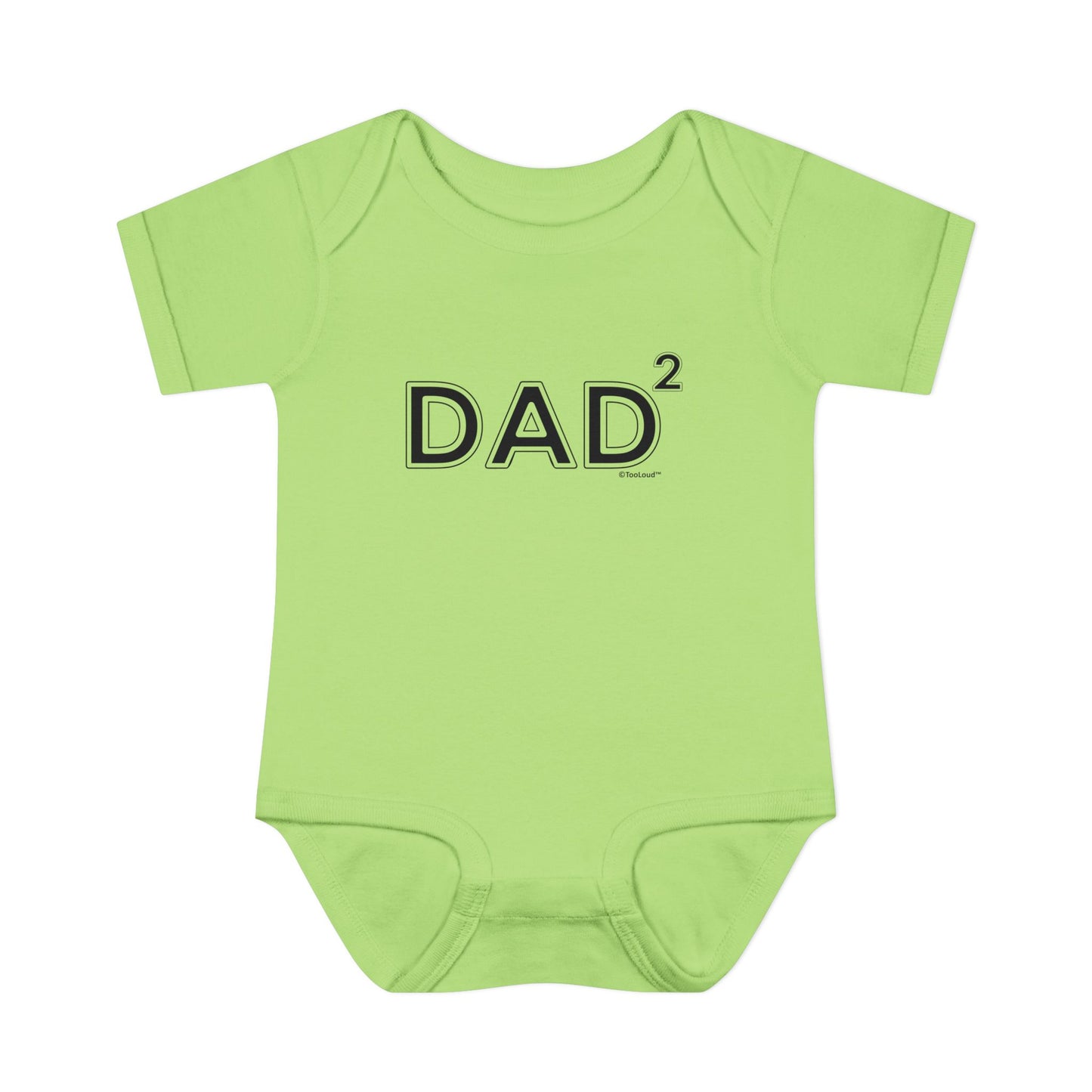 Dad Squared – Dad of Two Baby Romper Bodysuit by TOOLOUD
