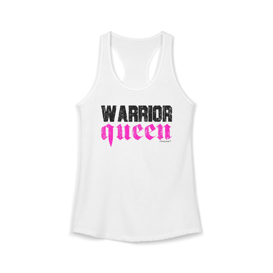Warrior Queen Pink Script Women’s Racerback Tank Top by TOOLOUD