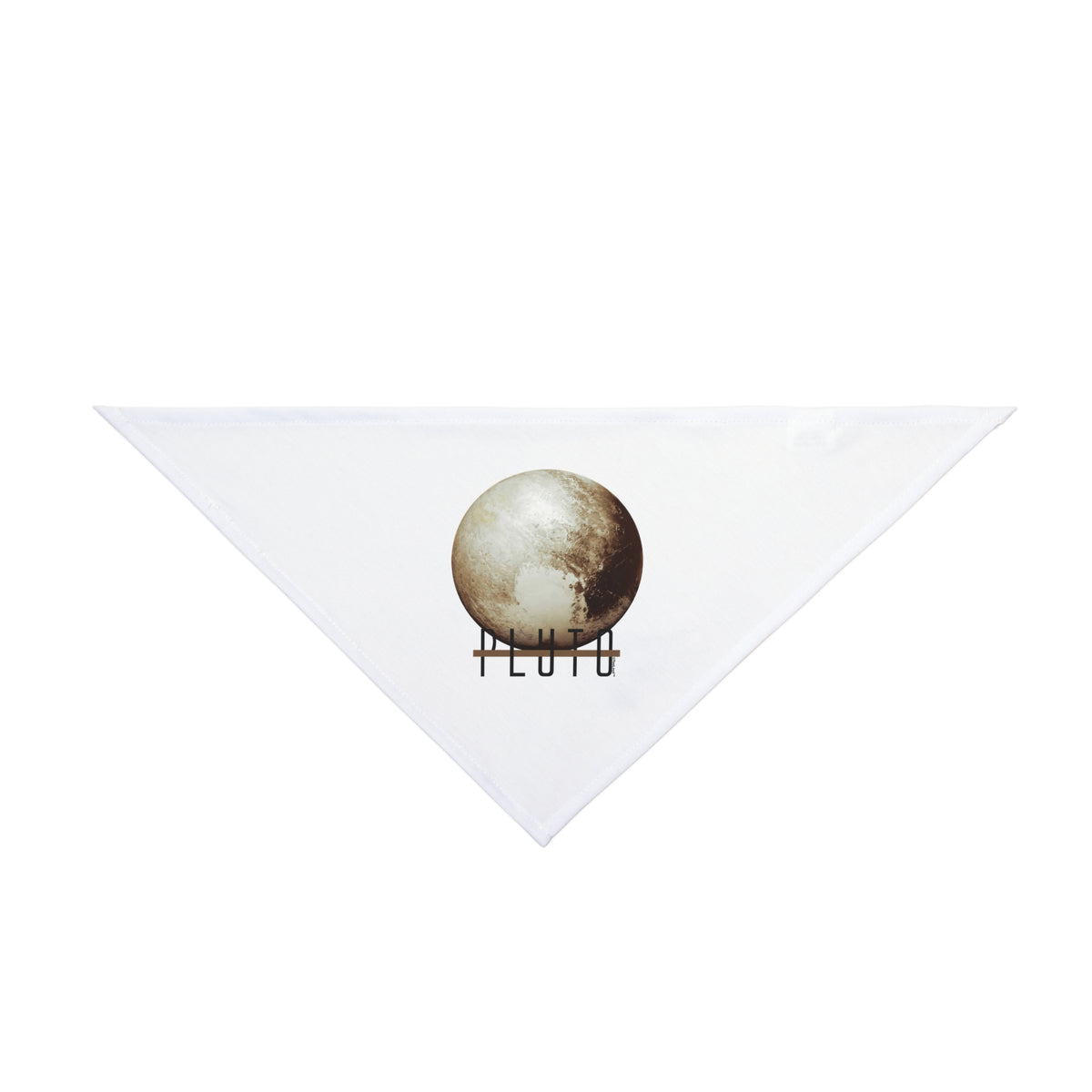 Planet Pluto Text Printed White Dog/Pet Bandana 26" or 20" by TOOLOUD
