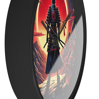 Lone Samurai Standing on a Rocky Cliff 10-Inch Wall Clock by TooLoud