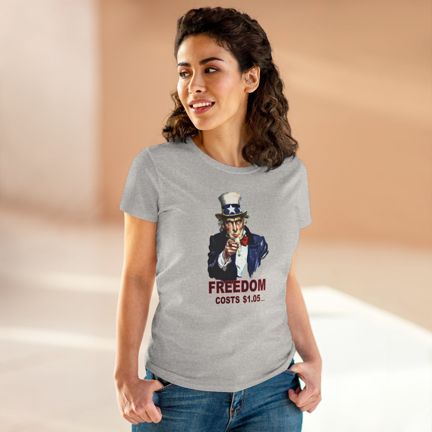 Uncle Sam Freedom Costs a Buck O Five Women's T-Shirt by TOOLOUD