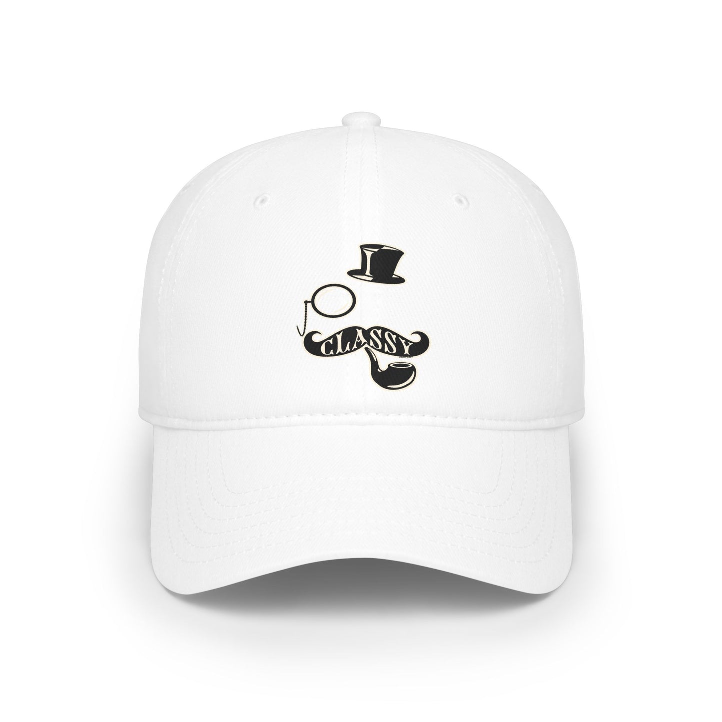 Classy Tophat Mustache Pipe and Monocle Adult Dark Baseball Cap Hat by TOOLOUD
