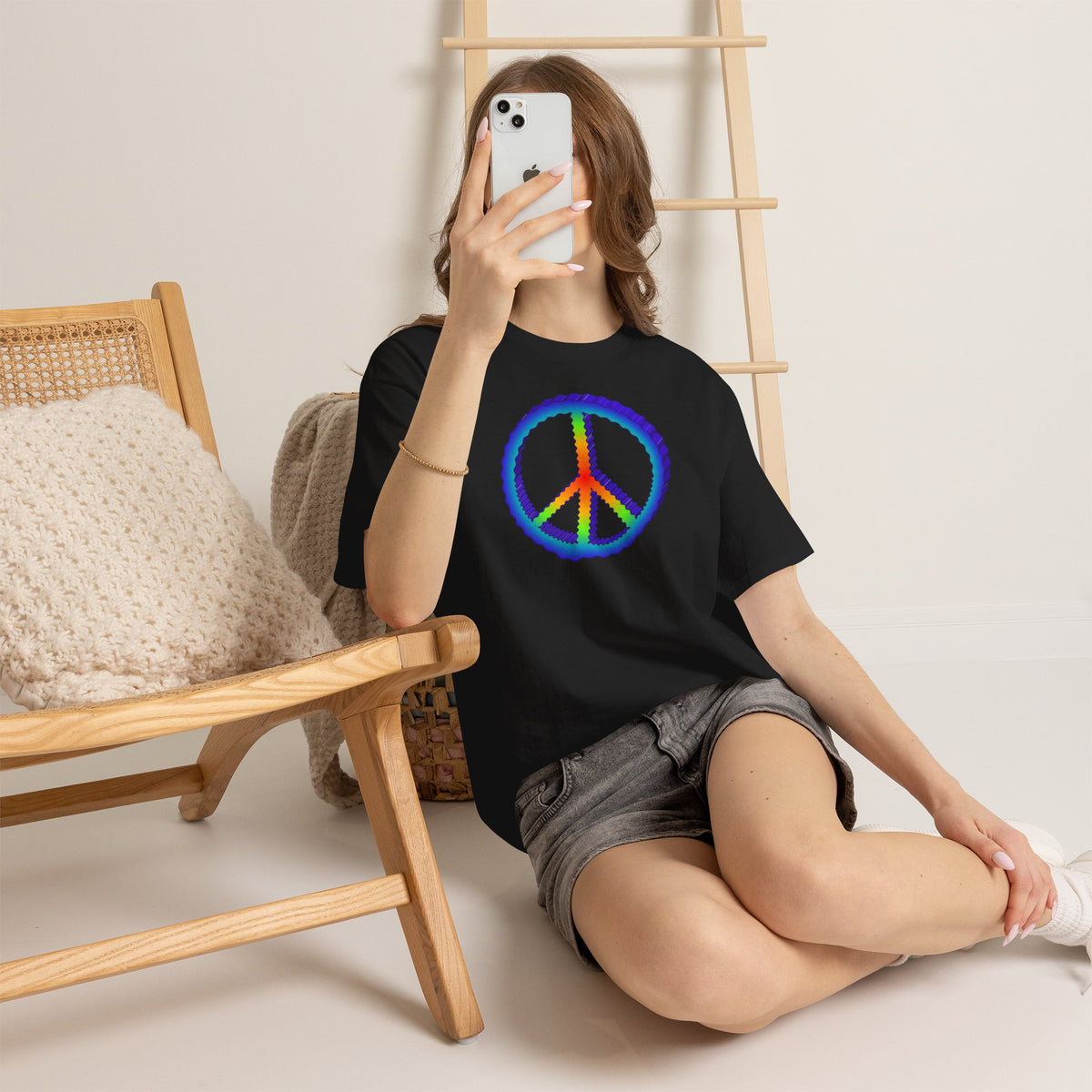 Rainbow Peace Adult Dark T-Shirt by TOOLOUD