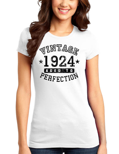1924 - Vintage Birth Year Juniors T-Shirt-Womens Juniors T-Shirt-TooLoud-White-Small-Davson Sales