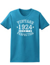 1924 - Vintage Birth Year Womens Dark T-Shirt-TooLoud-Turquoise-X-Small-Davson Sales