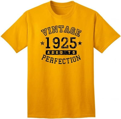 1925 - Adult Unisex Vintage Birth Year Aged To Perfection Birthday T-Shirt-Shirts-TooLoud-Gold-Small-Davson Sales