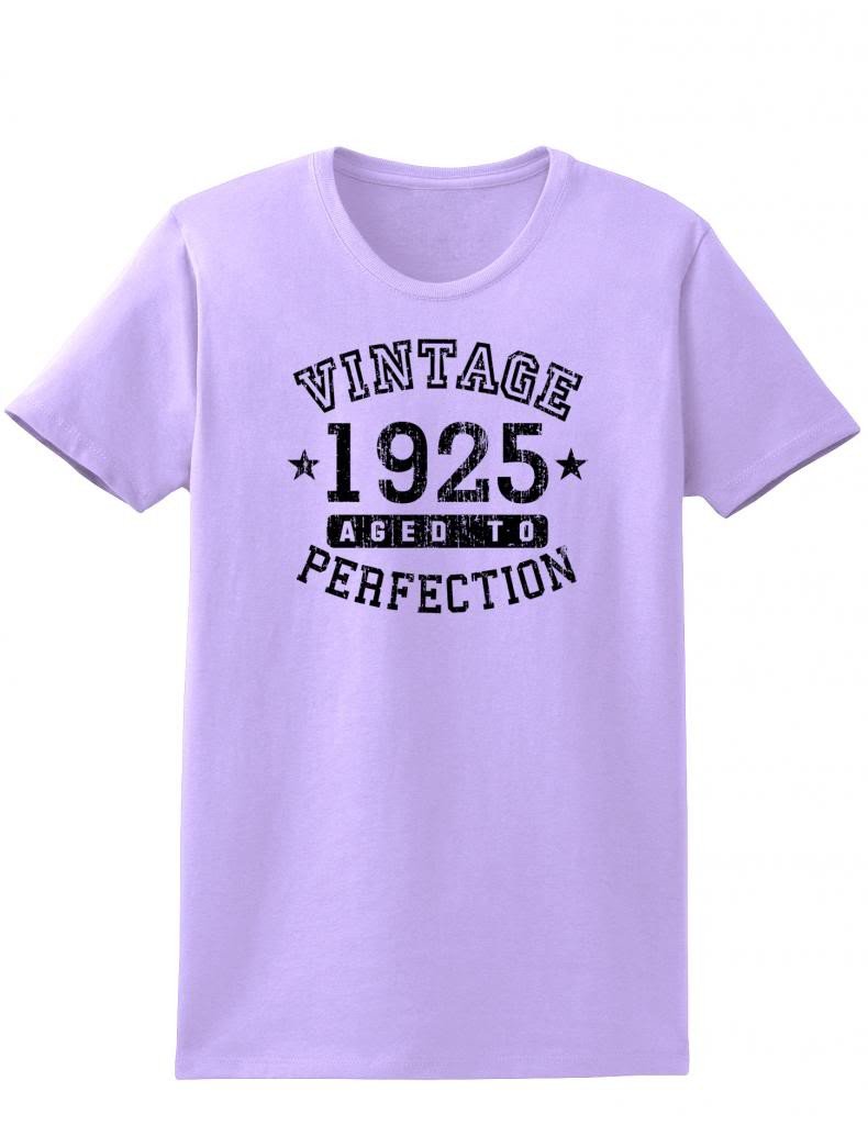 1925 - Ladies Vintage Birth Year Aged To Perfection Birthday T-Shirt-TooLoud-Lavender-XX-Large-Davson Sales