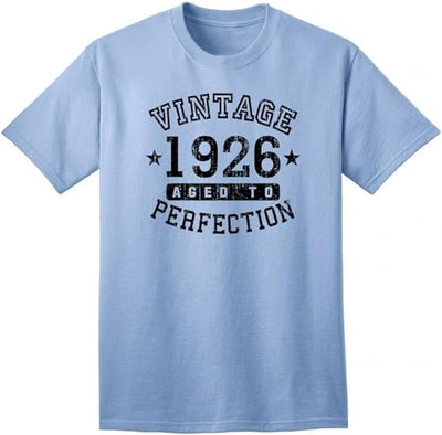 1926 - Adult Unisex Vintage Birth Year Aged To Perfection Birthday T-Shirt-Shirts-TooLoud-Light Blue-Small-Davson Sales