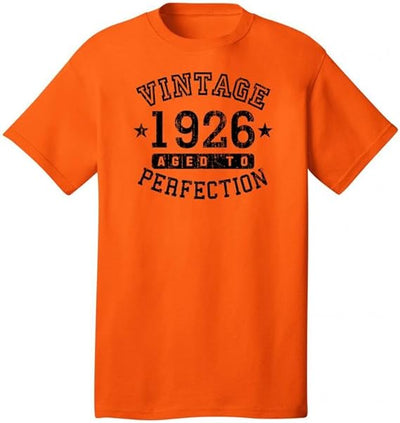 1926 - Adult Unisex Vintage Birth Year Aged To Perfection Birthday T-Shirt-Shirts-TooLoud-Orange-Small-Davson Sales